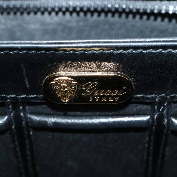GUCCI Hand Bag Leather Black Gold Auth ep5464 - Picture 15 of 16